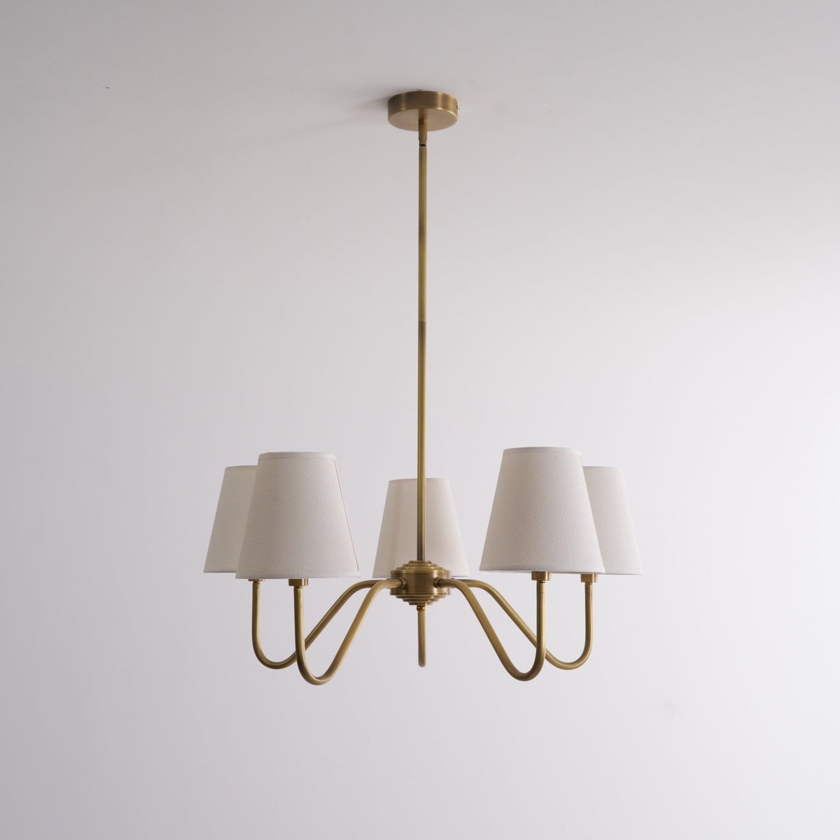 Sorina Lustre Industriel Vintage en Laiton et Tissu