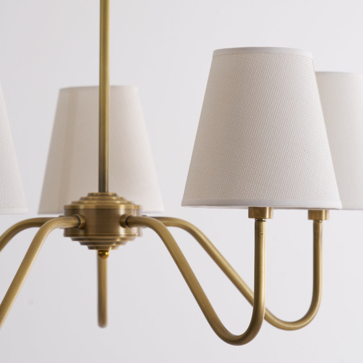 Sorina Lustre Industriel Vintage en Laiton et Tissu