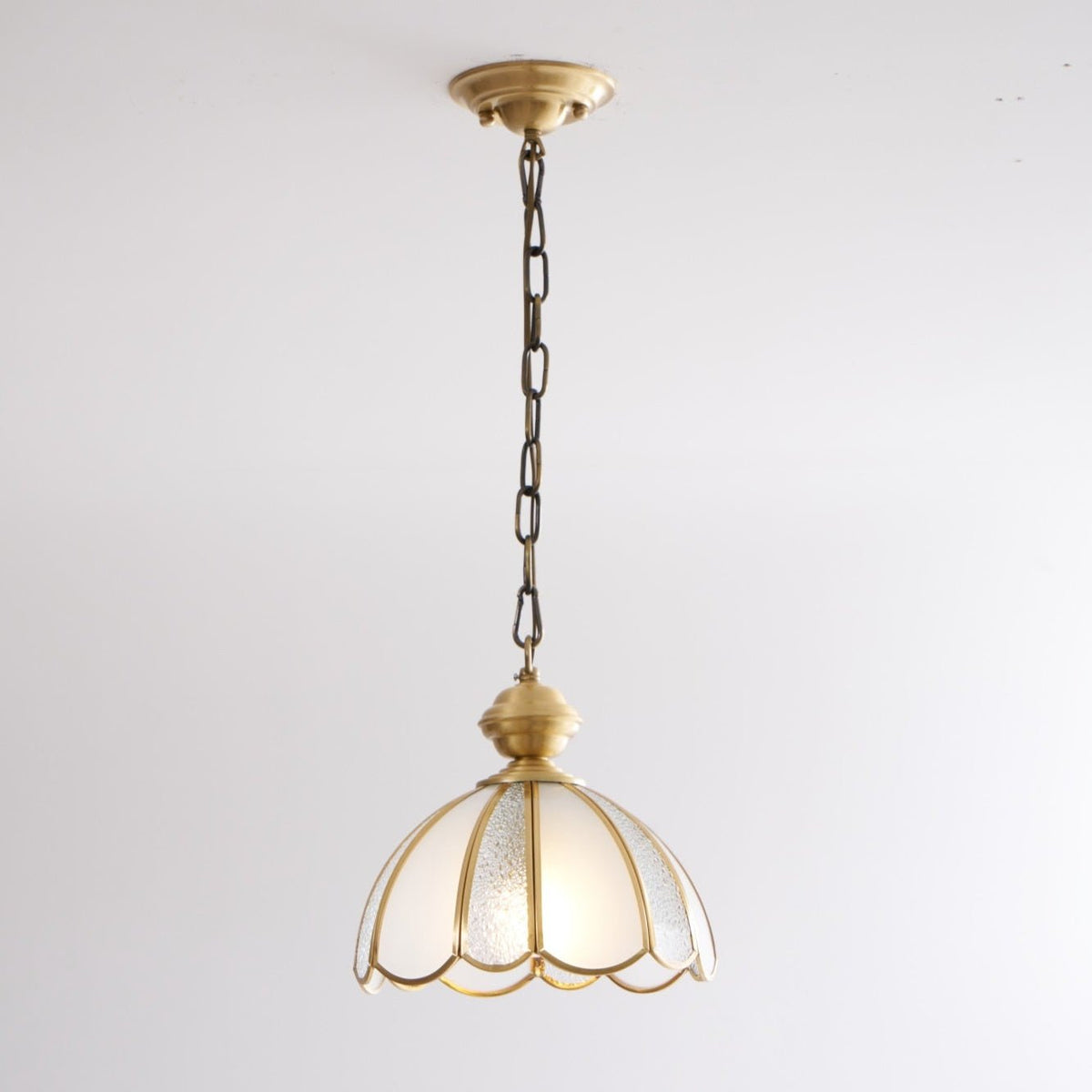 Ophaan Suspension Traditionnelle en Laiton et Verre Art