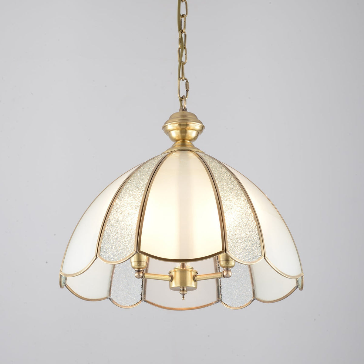 Ophaan Suspension Traditionnelle en Laiton et Verre Art