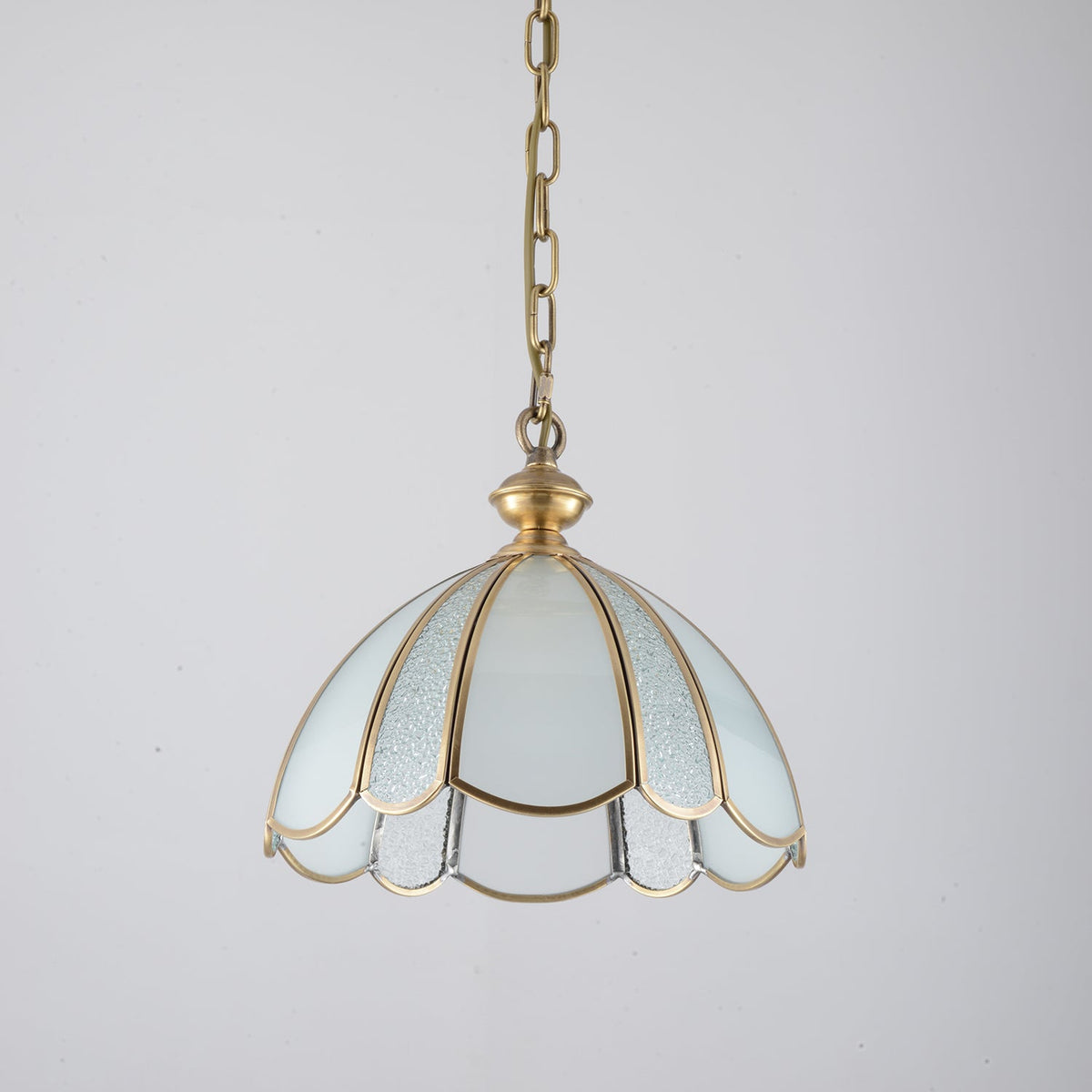 Ophaan Suspension Traditionnelle en Laiton et Verre Art