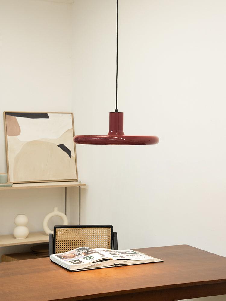 Orlios Lampe suspendue cylindrique en aluminium à disque industriel