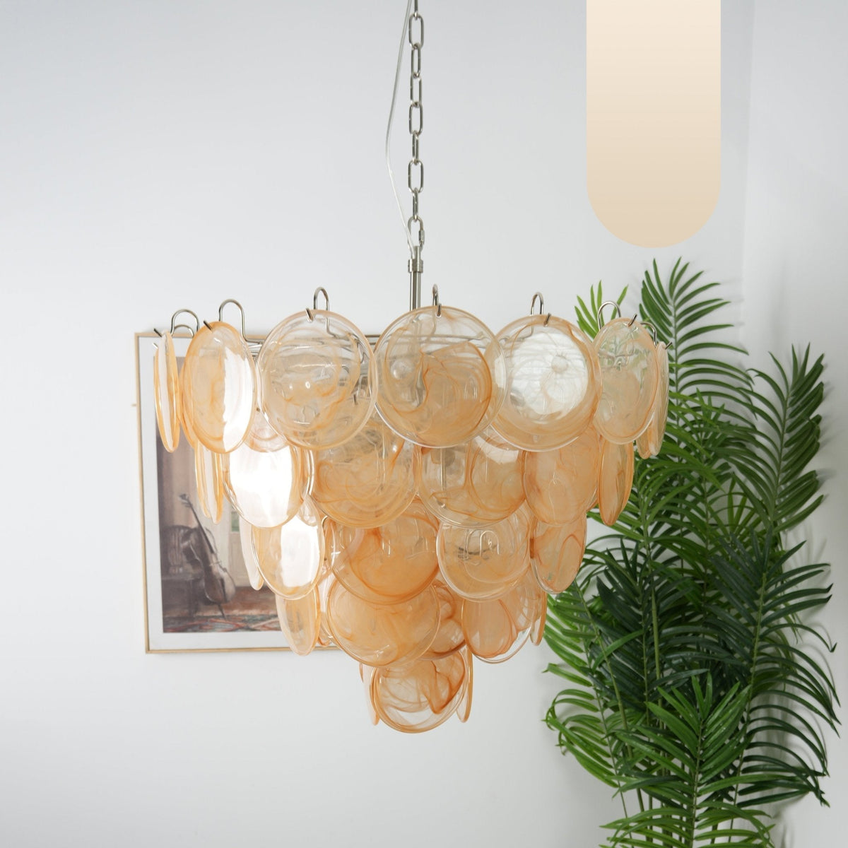 Verara Lustre Murano Verre Disque Classique