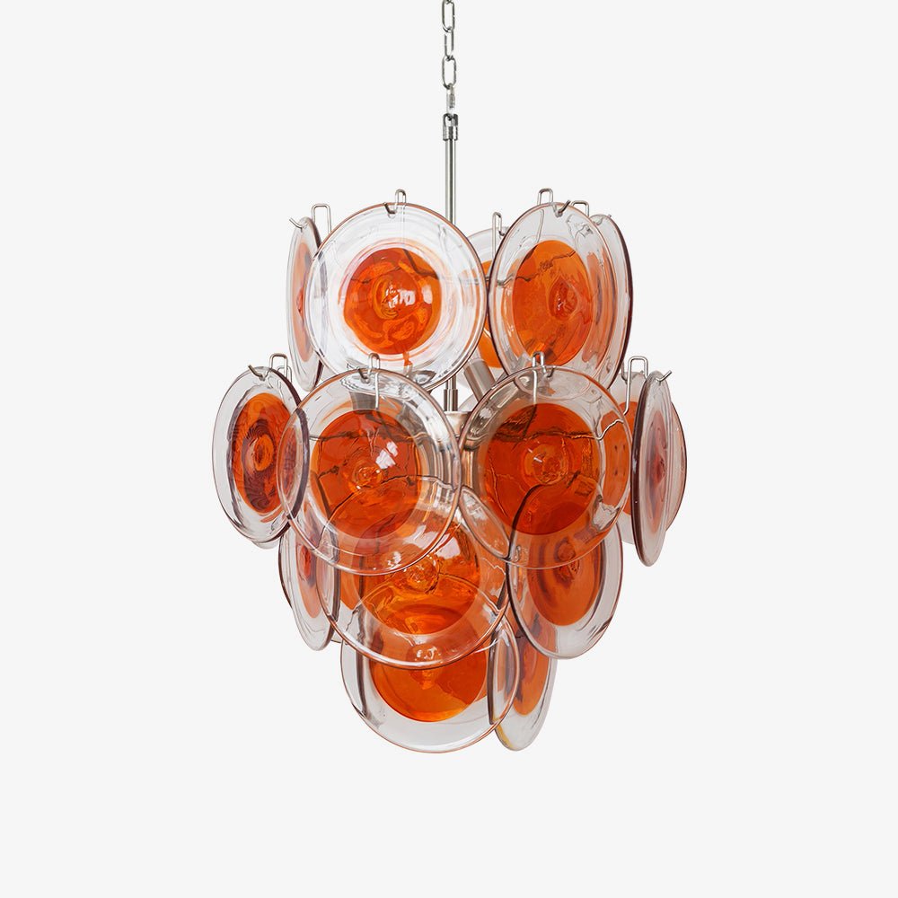 Delesa Lustre en Verre de Murano Orange Disque Superposé