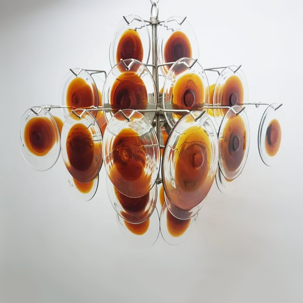Rosenna Lustre Verre Murano Disque Mi-Siècle