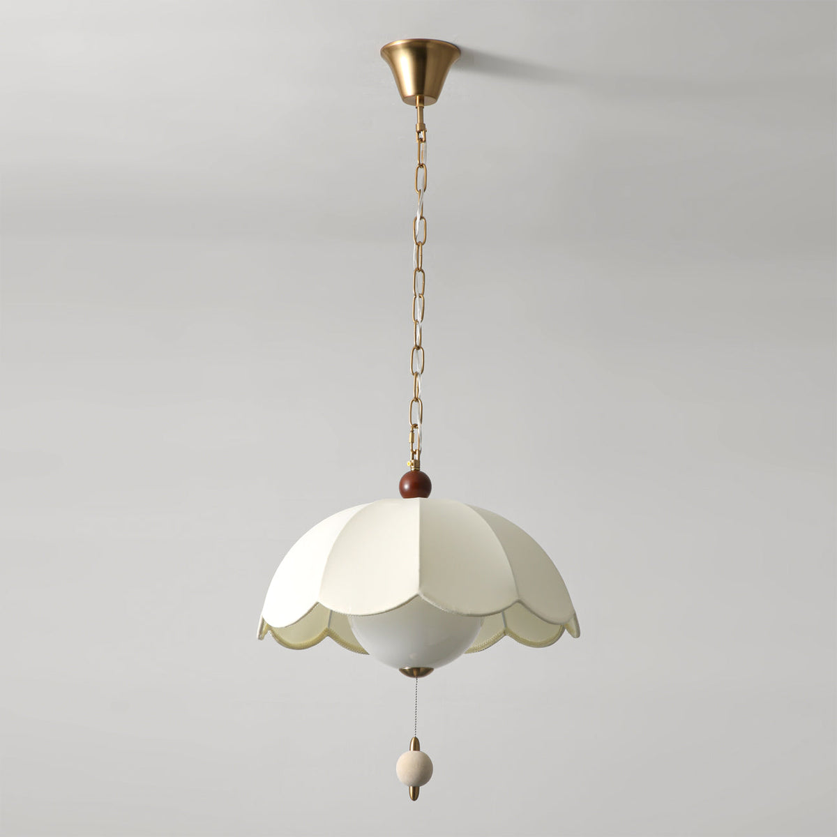 Unlit Oriente Pendant Light showing its form and materials.