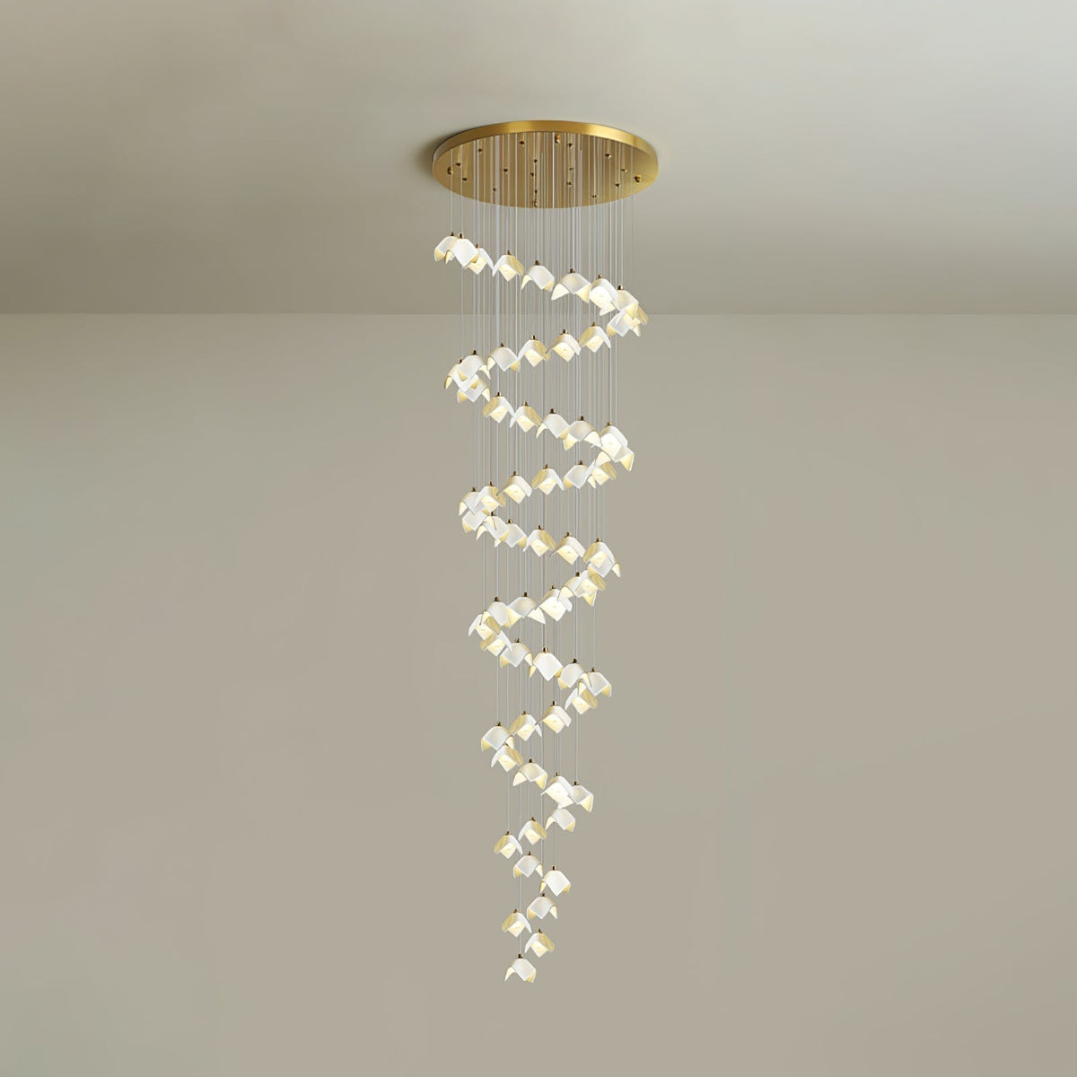 Cithayra Lustre Géométrique en Verre et Laiton