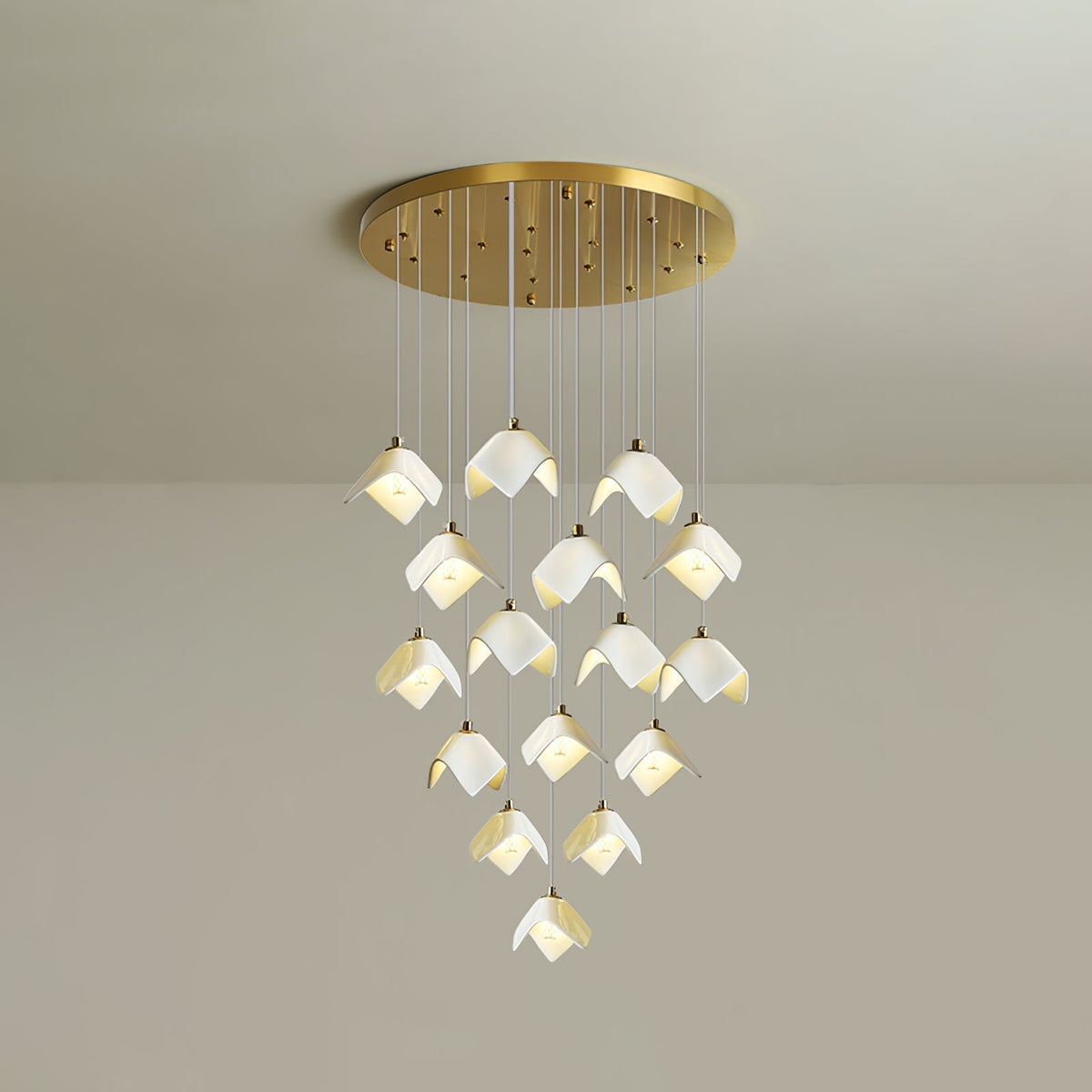 Cithayra Lustre Géométrique en Verre et Laiton