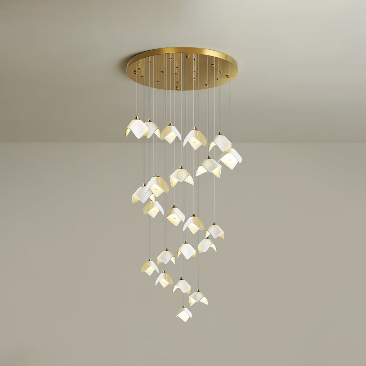 Cithayra Lustre Géométrique en Verre et Laiton