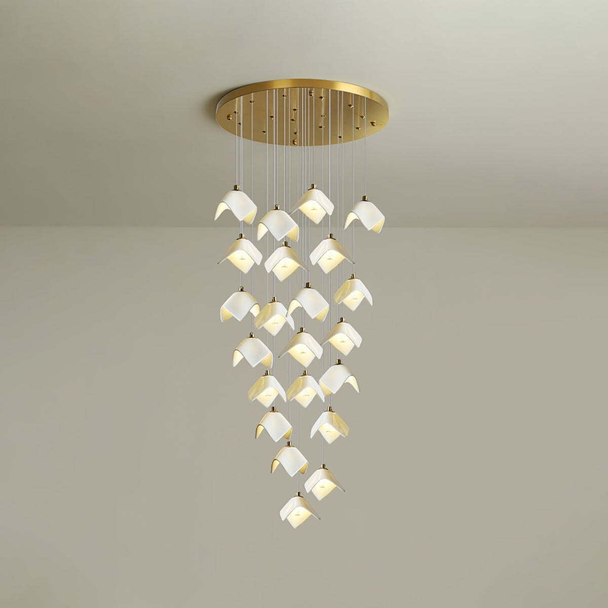 Cithayra Lustre Géométrique en Verre et Laiton