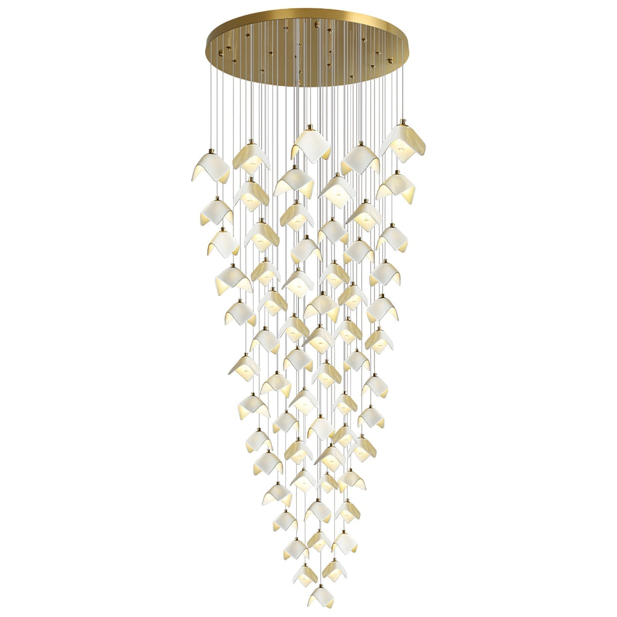 Cithayra Lustre Géométrique en Verre et Laiton