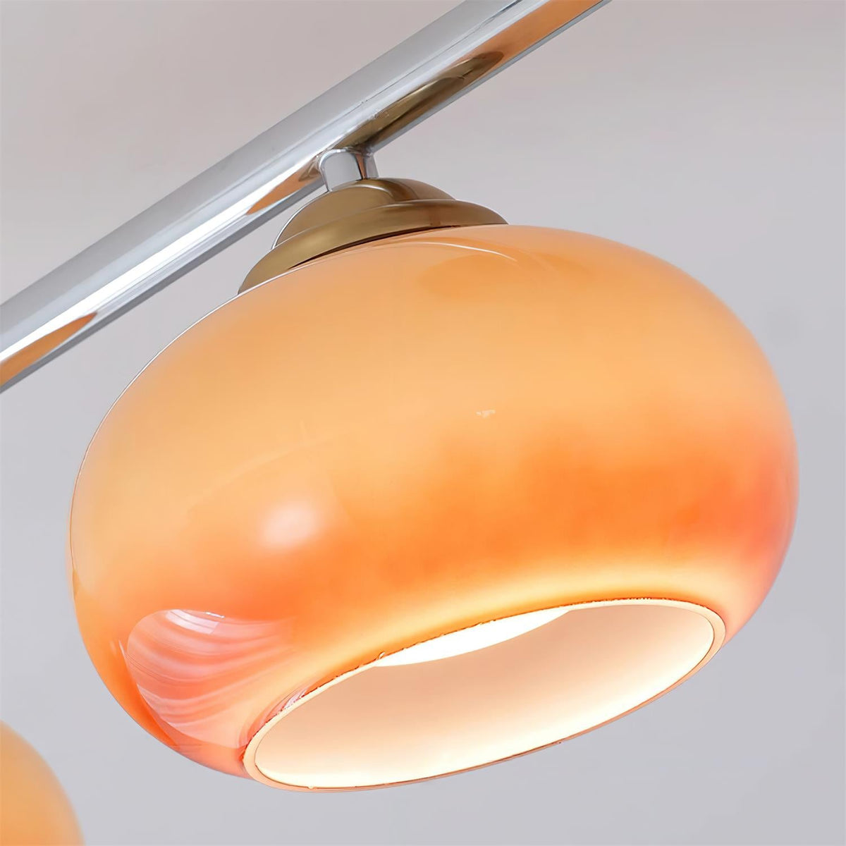 Aubrelle 4-Light Amber Glass Globe Ceiling Fixture-Neutral Decor