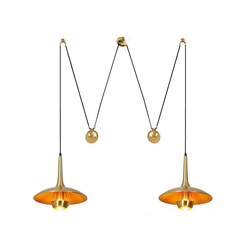 Pendant Lamp Adjustable Pulley Drop Chrome Finish Sleek Modern-Neutral Decor
