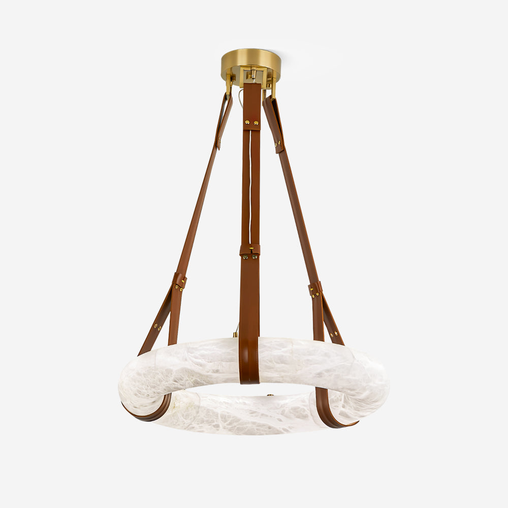 Oslo Pendant Light Alabaster Ring Straps Scandinavian-Neutral Decor