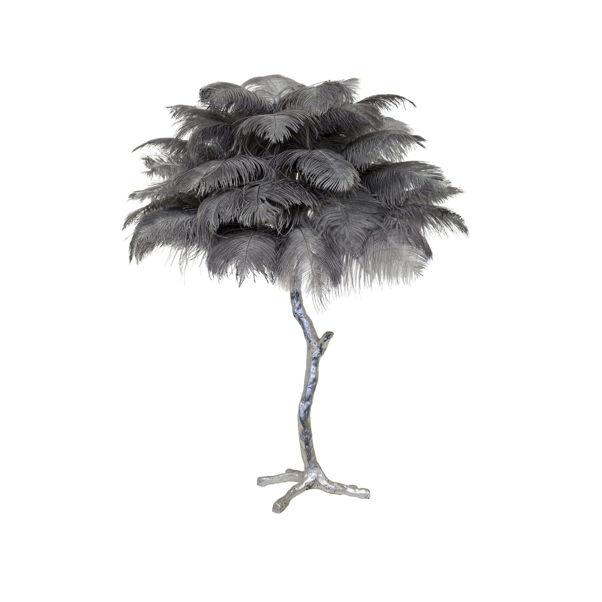 Ostrich Feather Table Lamp-Neutral Decor