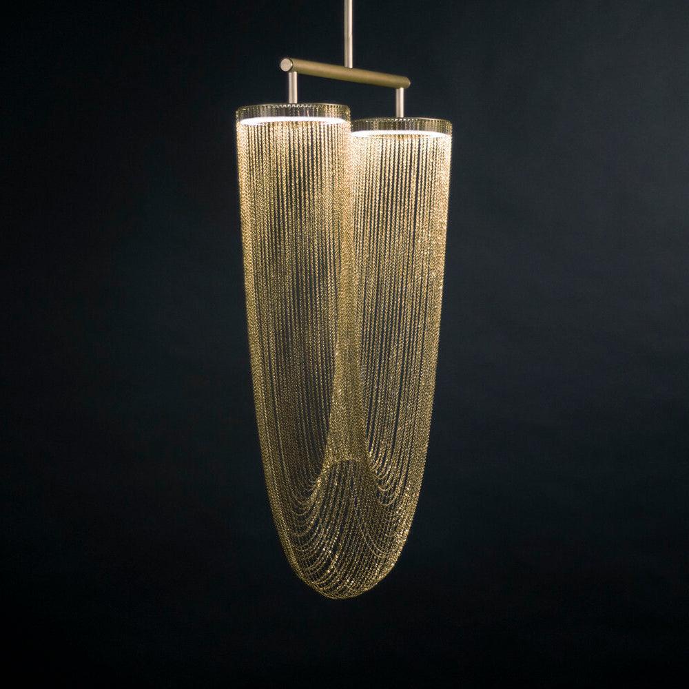 Veyria Suspension en Chaîne de Cuivre Moderne