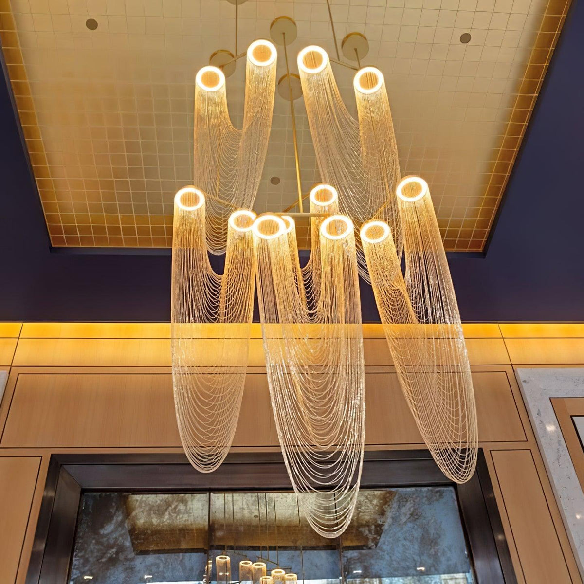 Veyria Suspension en Chaîne de Cuivre Moderne