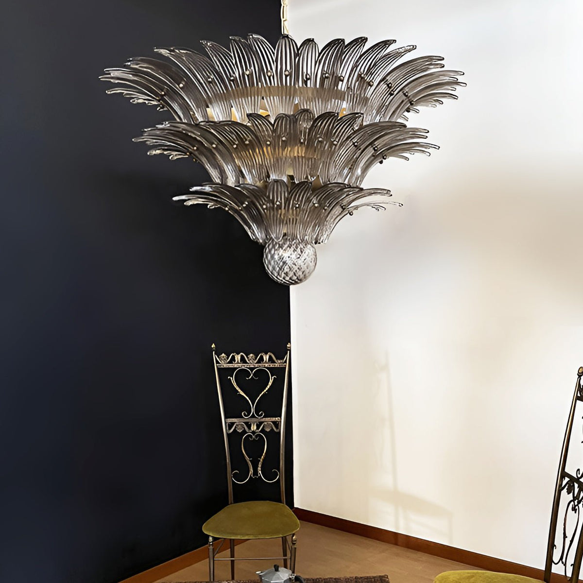 Sera Lustre en Verre de Murano Feuille de Palmier