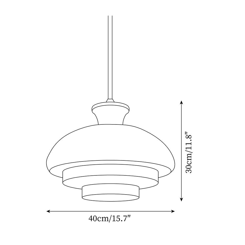 Pendant Lamp Layered Glass Dome Retro Silhouette Warm Ambient Glow-Neutral Decor