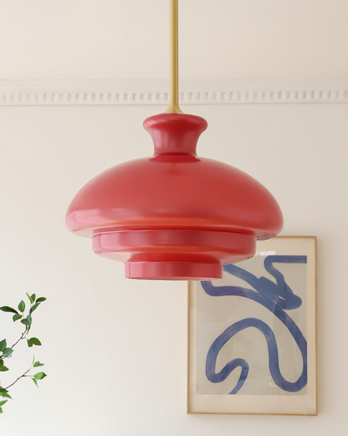 Pendant Lamp Layered Glass Dome Retro Silhouette Warm Ambient Glow-Neutral Decor