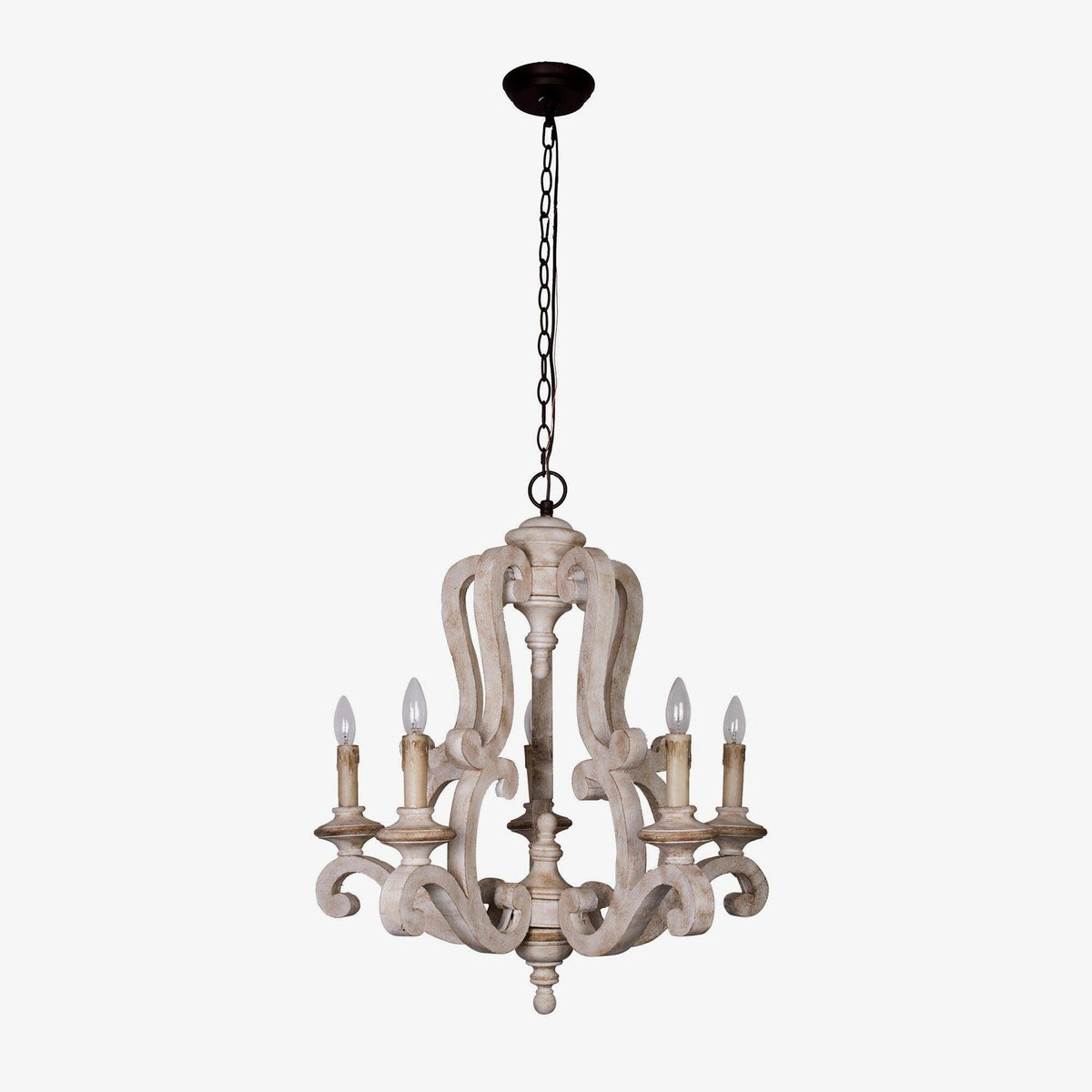 Seriona Lustre en Bois Bougie Mid-Century