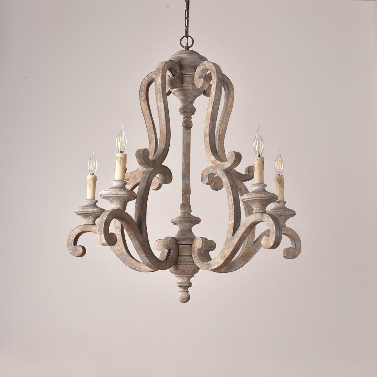 Seriona Lustre en Bois Bougie Mid-Century