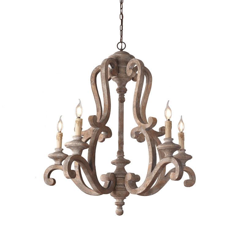 Seriona Lustre en Bois Bougie Mid-Century