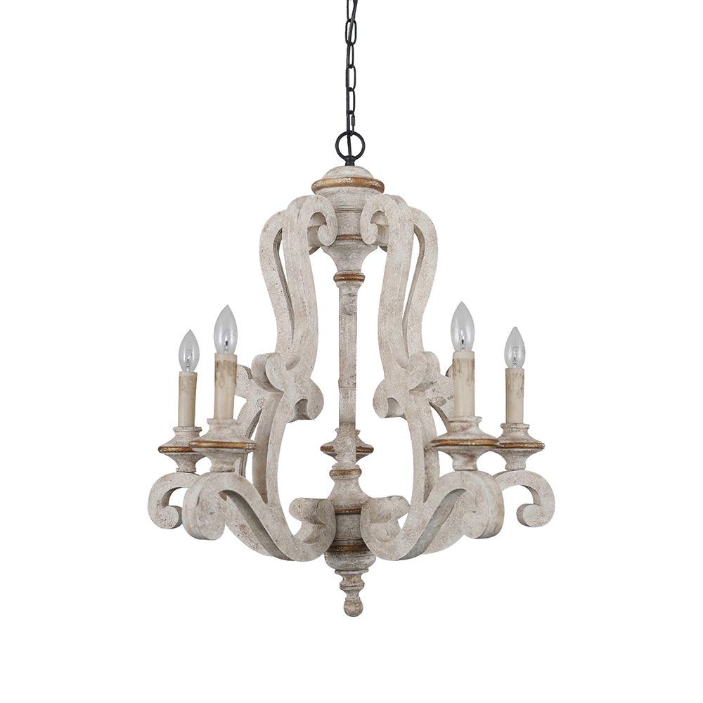 Seriona Lustre en Bois Bougie Mid-Century