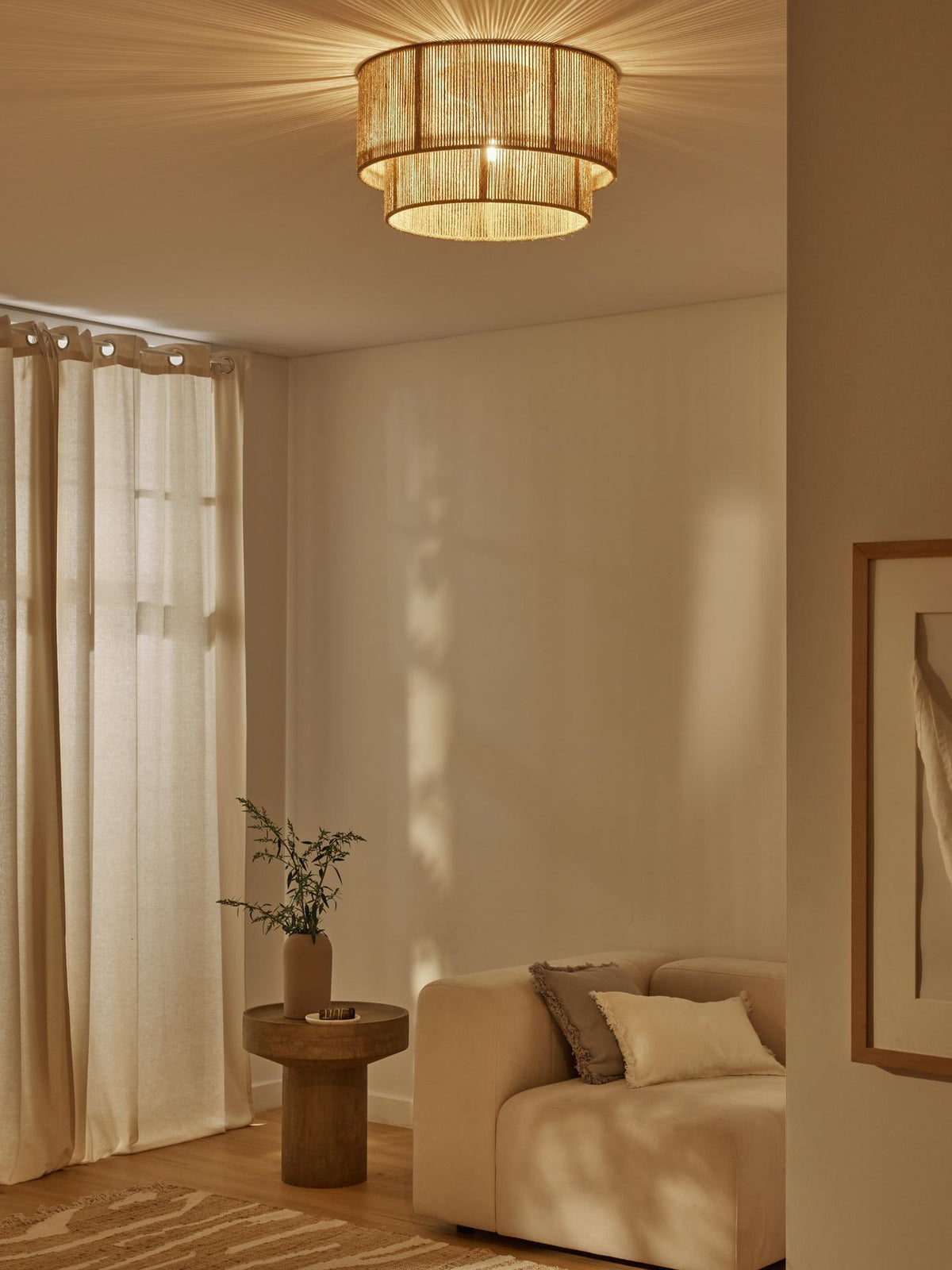 Casora Lampe de Plafond Classique Art en Corde Naturelle
