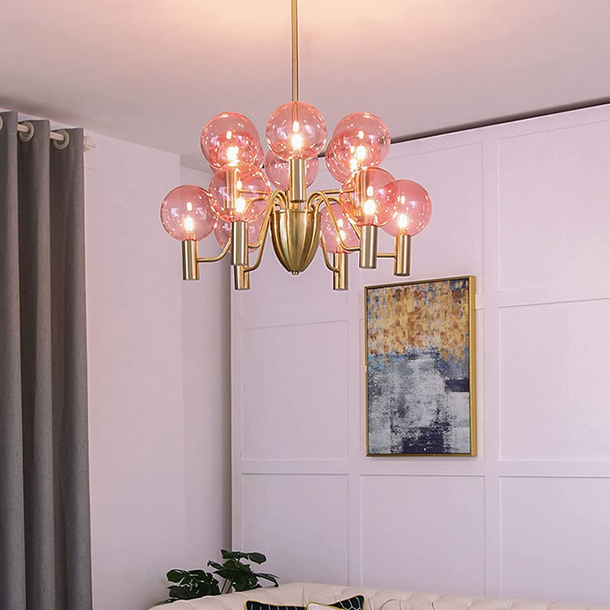 Evmarara Postmodern Luxury Metal Glass Lustre