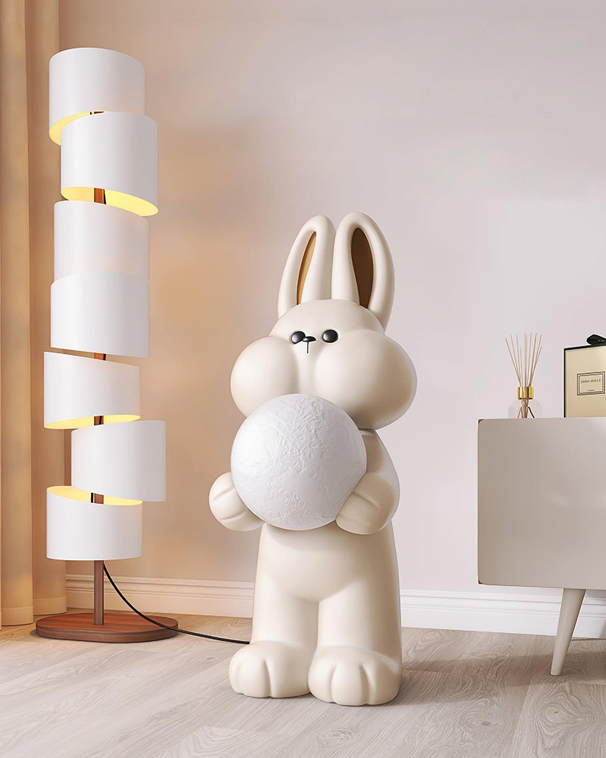 Peach Lampadaire Lapin