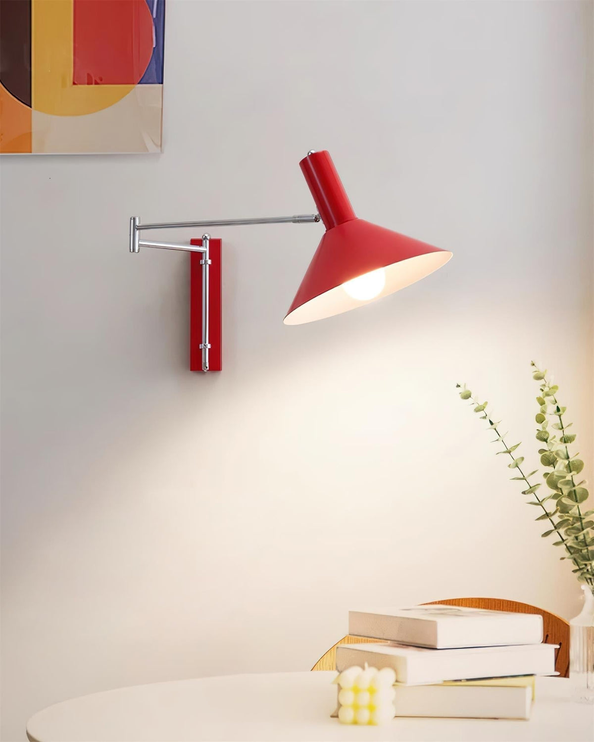 Peak Wall Lamp Adjustable Arm Red Reading-Neutral Decor