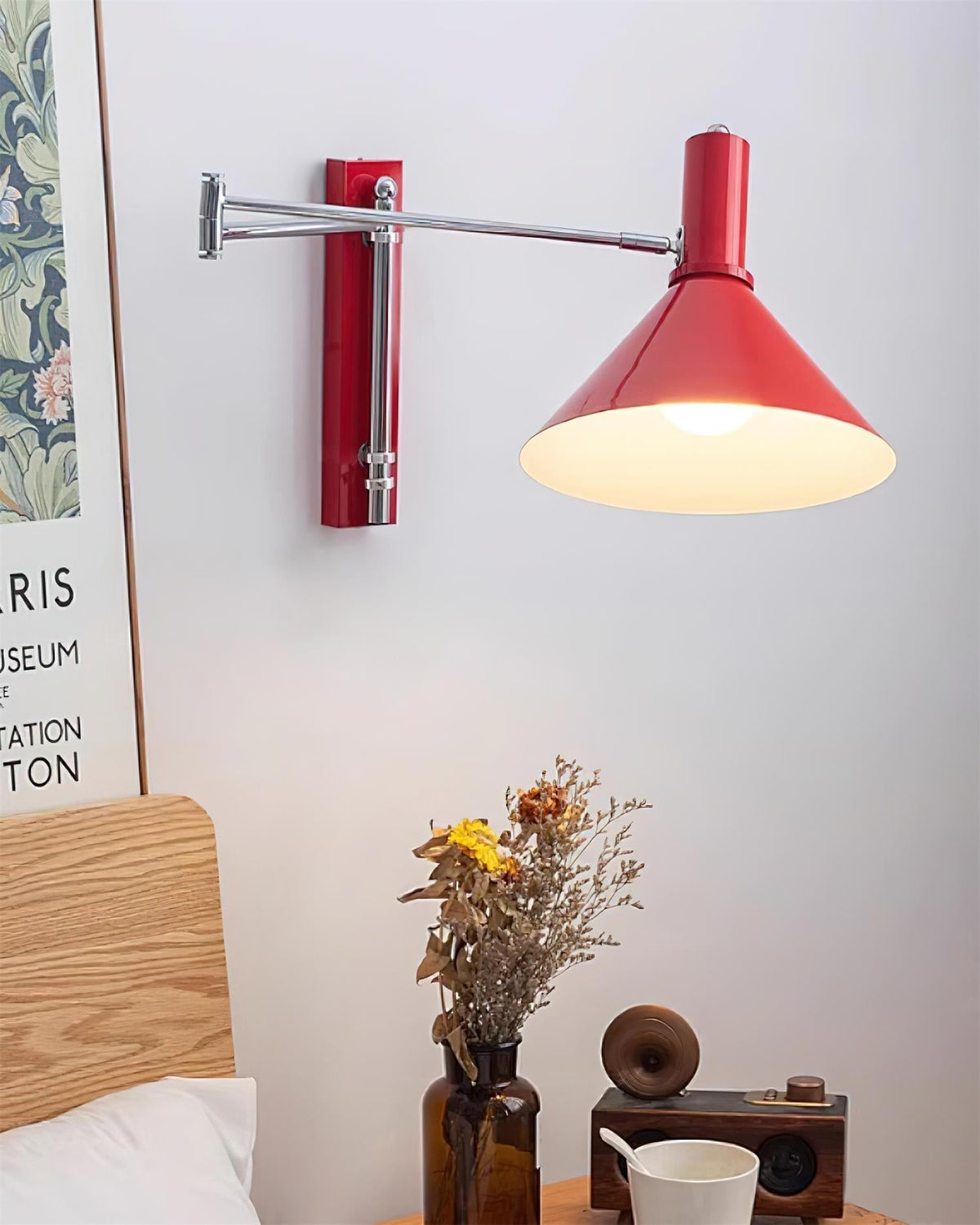 Peak Wall Lamp Adjustable Arm Red Reading-Neutral Decor