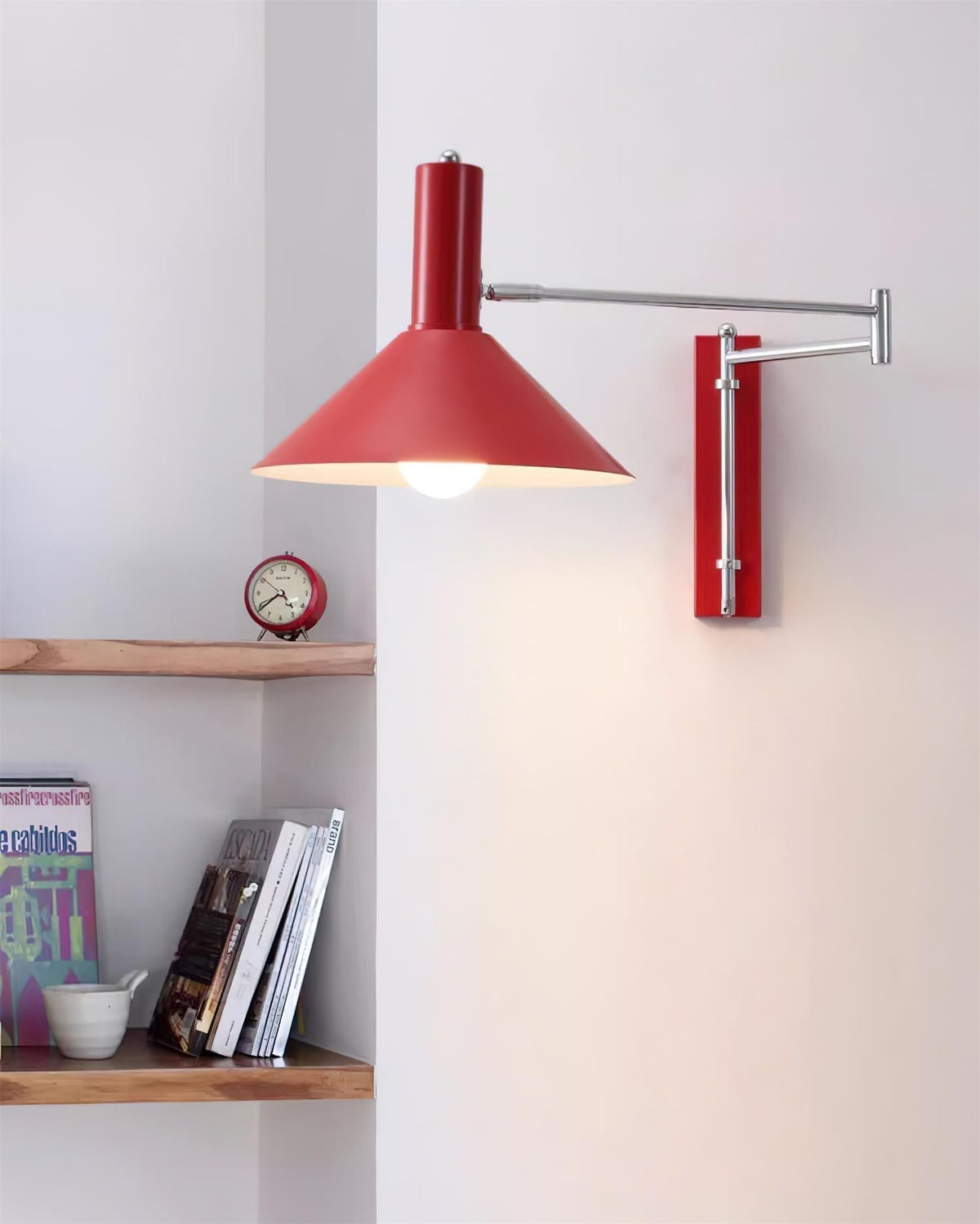 Peak Wall Lamp Adjustable Arm Red Reading-Neutral Decor