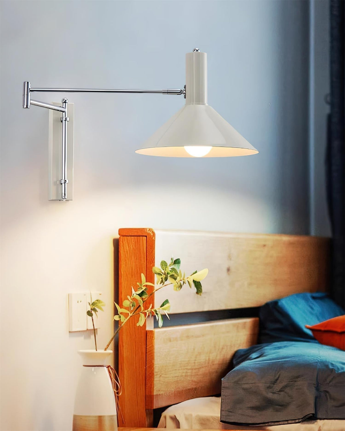 Peak Wall Lamp Adjustable Arm Red Reading-Neutral Decor