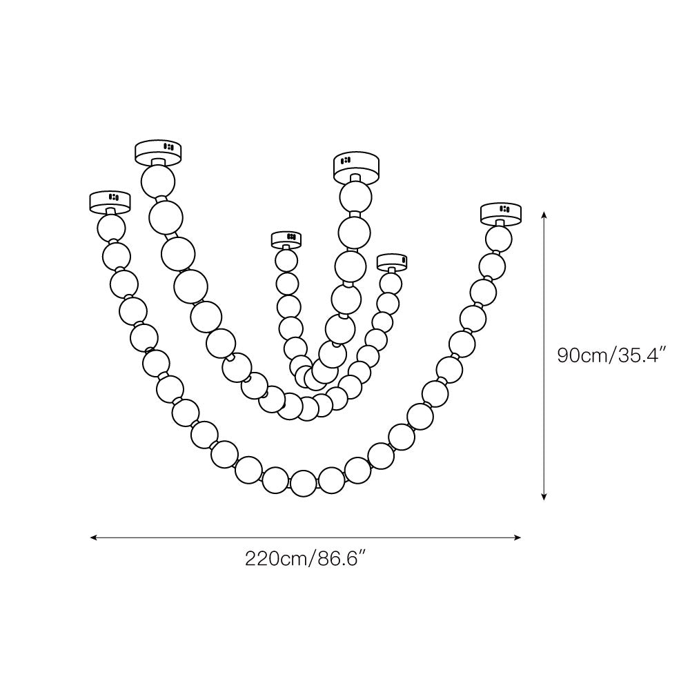 Icarara Lustre Verre Collier De Perles Moderne
