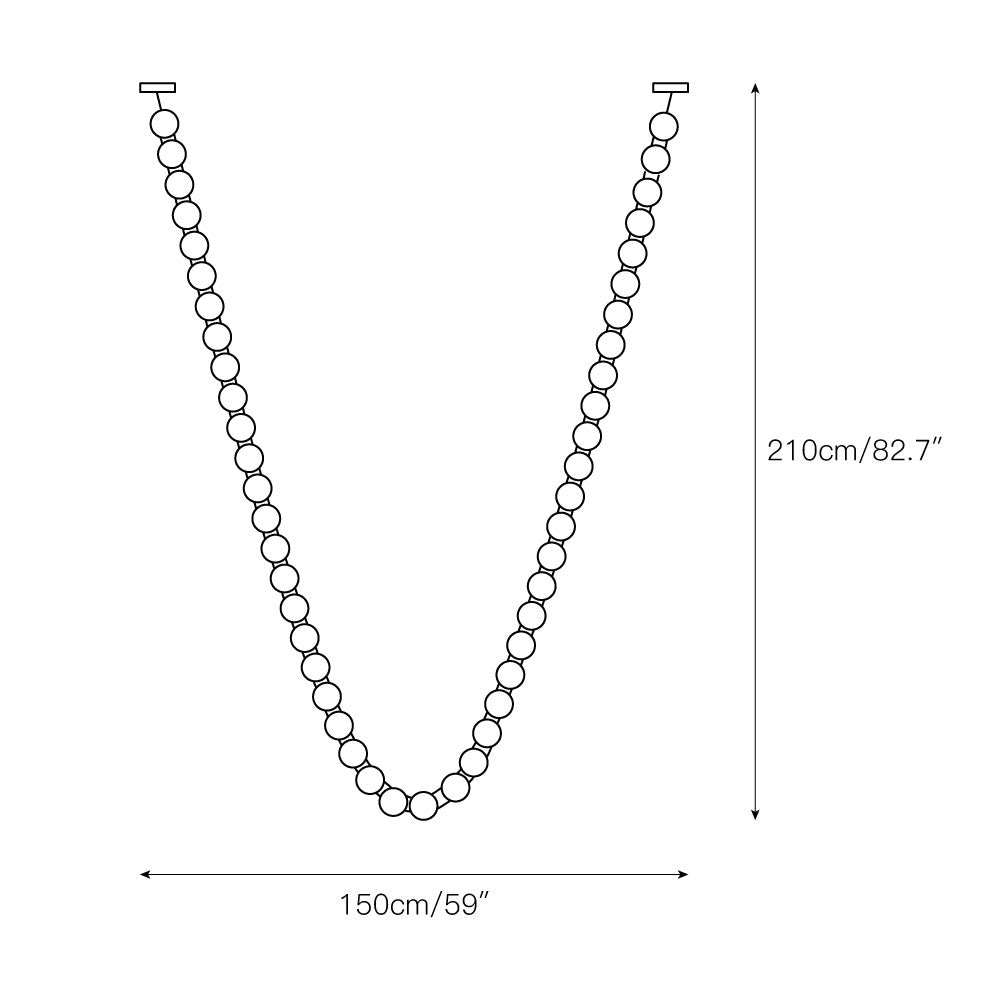 Icarara Lustre Verre Collier De Perles Moderne