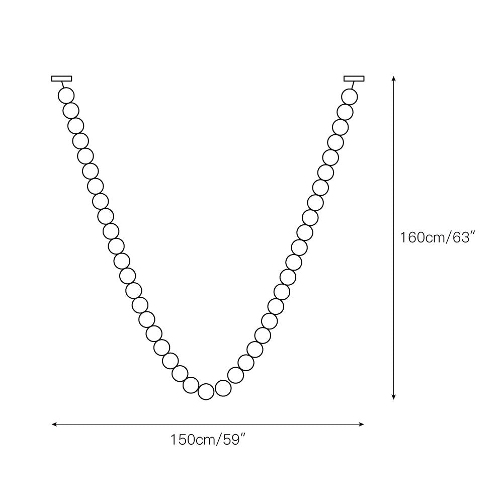 Icarara Lustre Verre Collier De Perles Moderne
