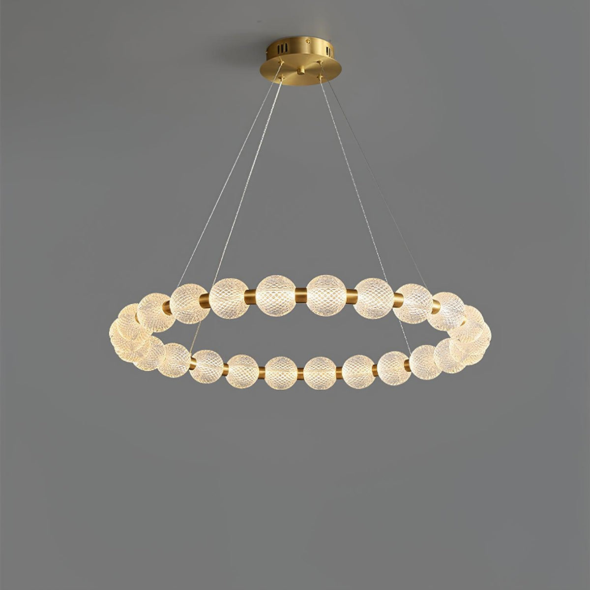 Quineline Lustre Élégant Anneau en Perle Dorée