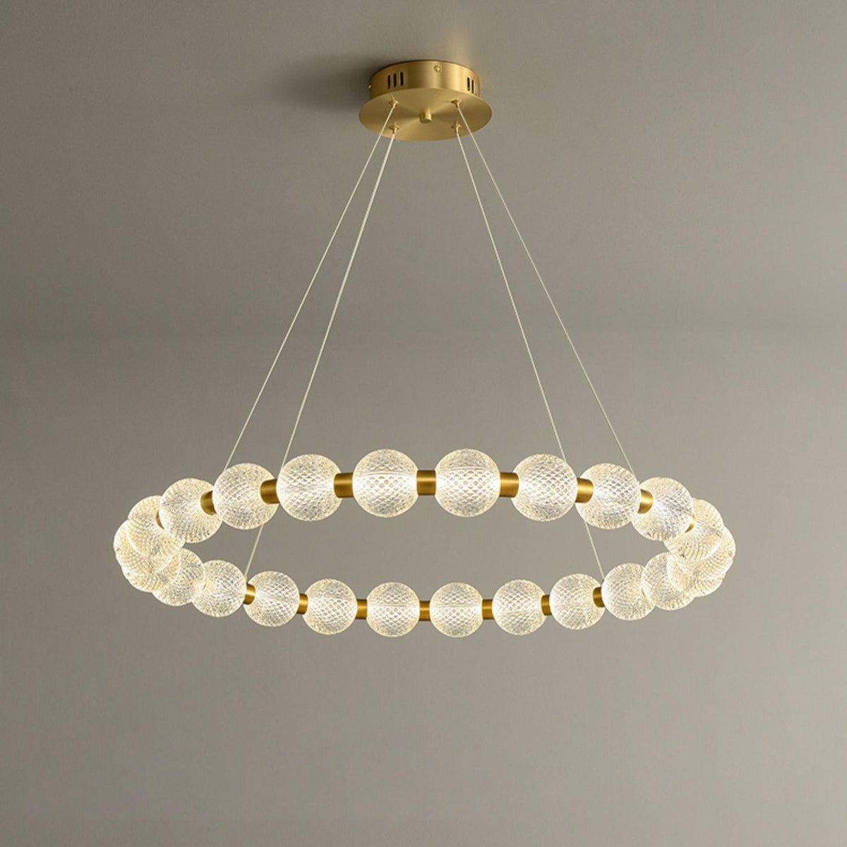 Quineline Lustre Élégant Anneau en Perle Dorée