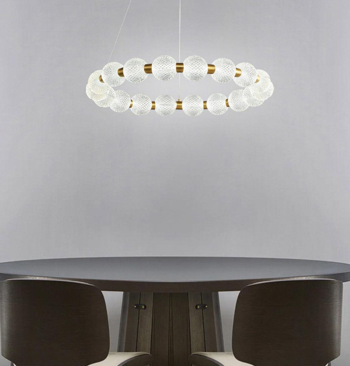 Quineline Lustre Élégant Anneau en Perle Dorée
