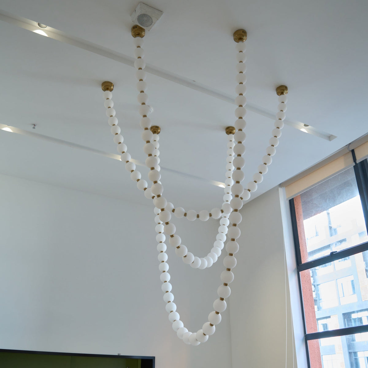 Icarara Lustre Verre Collier De Perles Moderne
