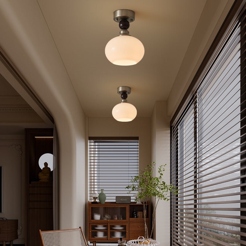 Lorivia Plafonnier en Verre Perle Sphère Minimaliste Moderne