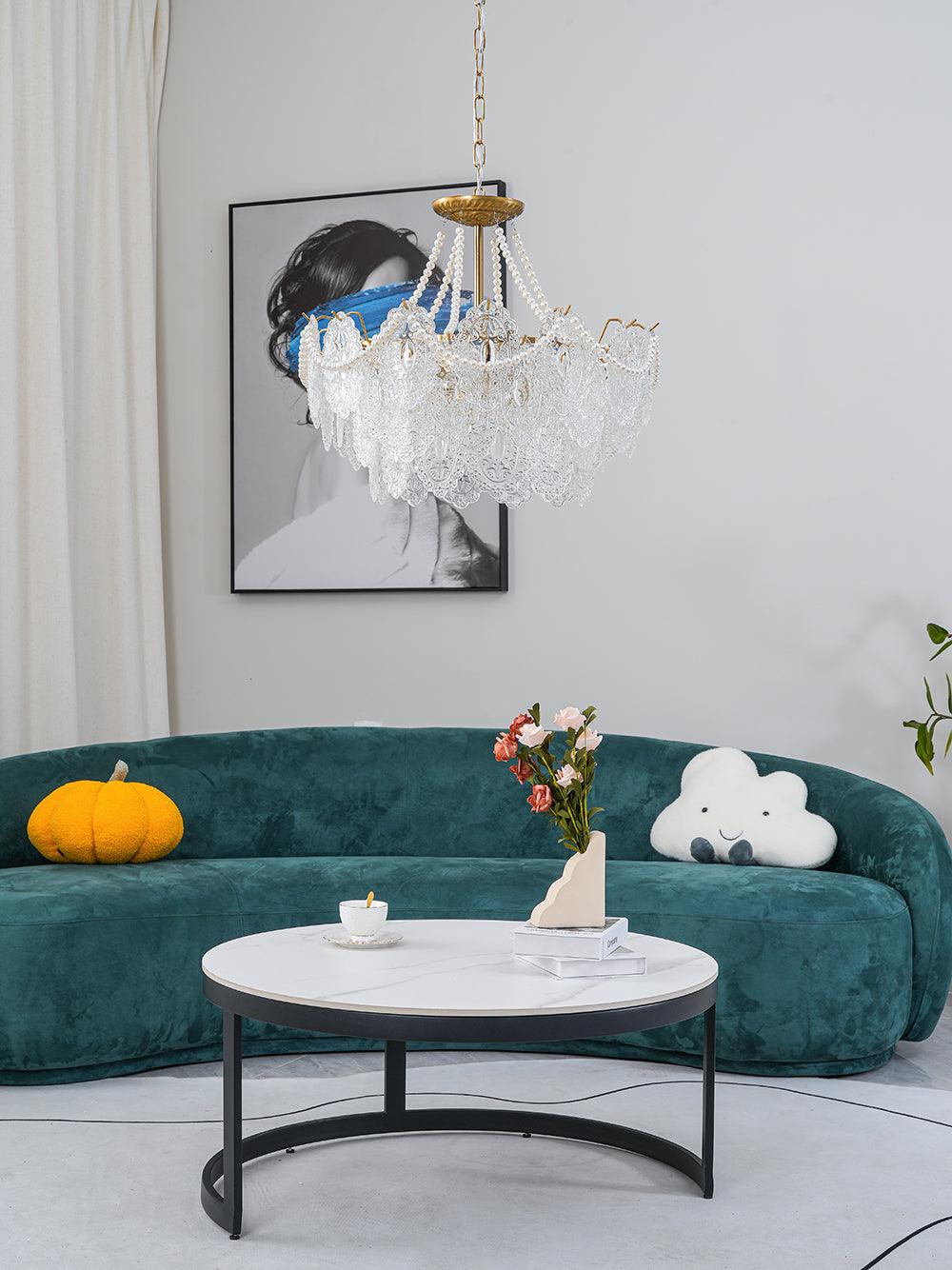Dovira Lustre en Perles et Verre Luxe