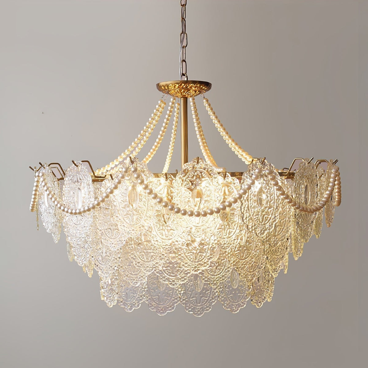 Dovira Lustre en Perles et Verre Luxe