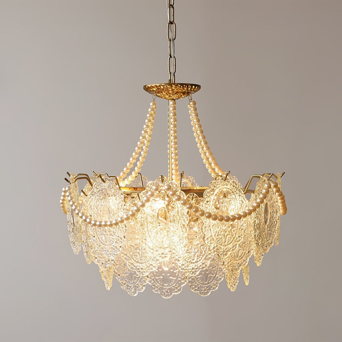 Dovira Lustre en Perles et Verre Luxe