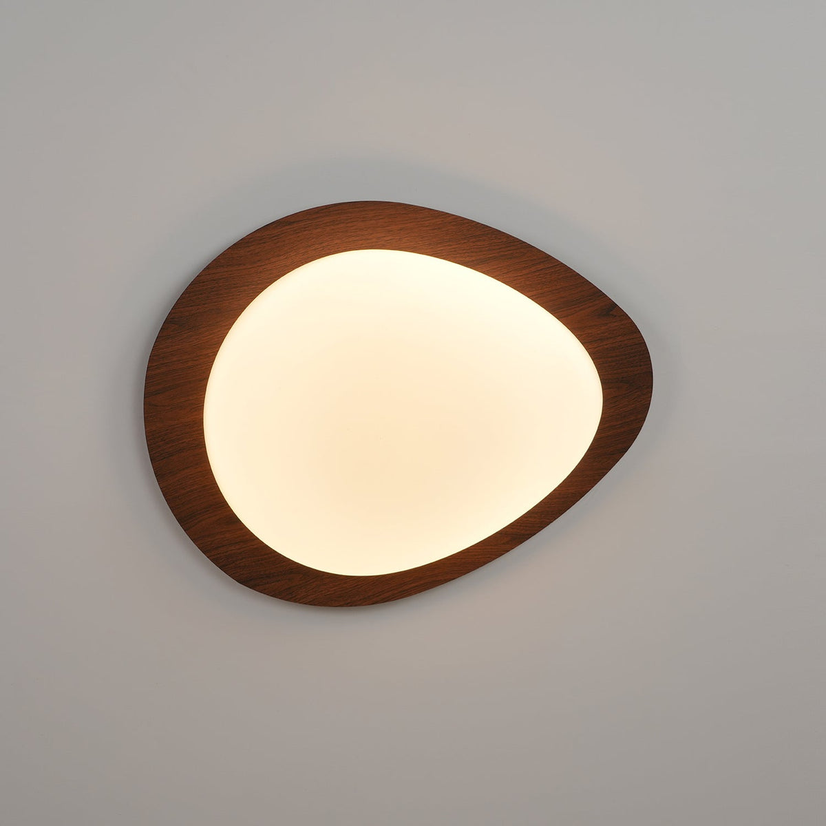 Zevelle Plafonnier Galet en Noyer Acrylique LED