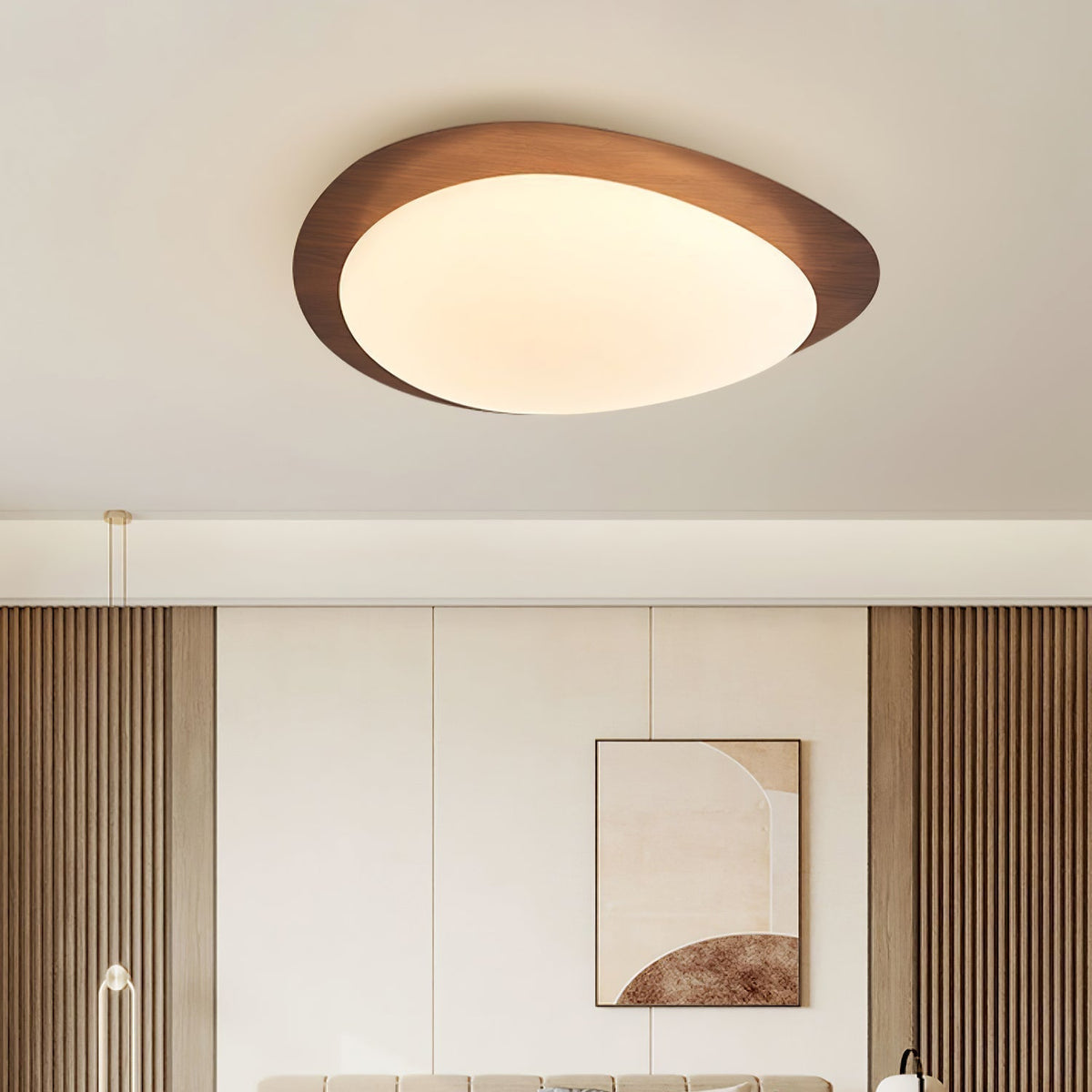 Quisti Plafonnier Galet Design Moderne Bois