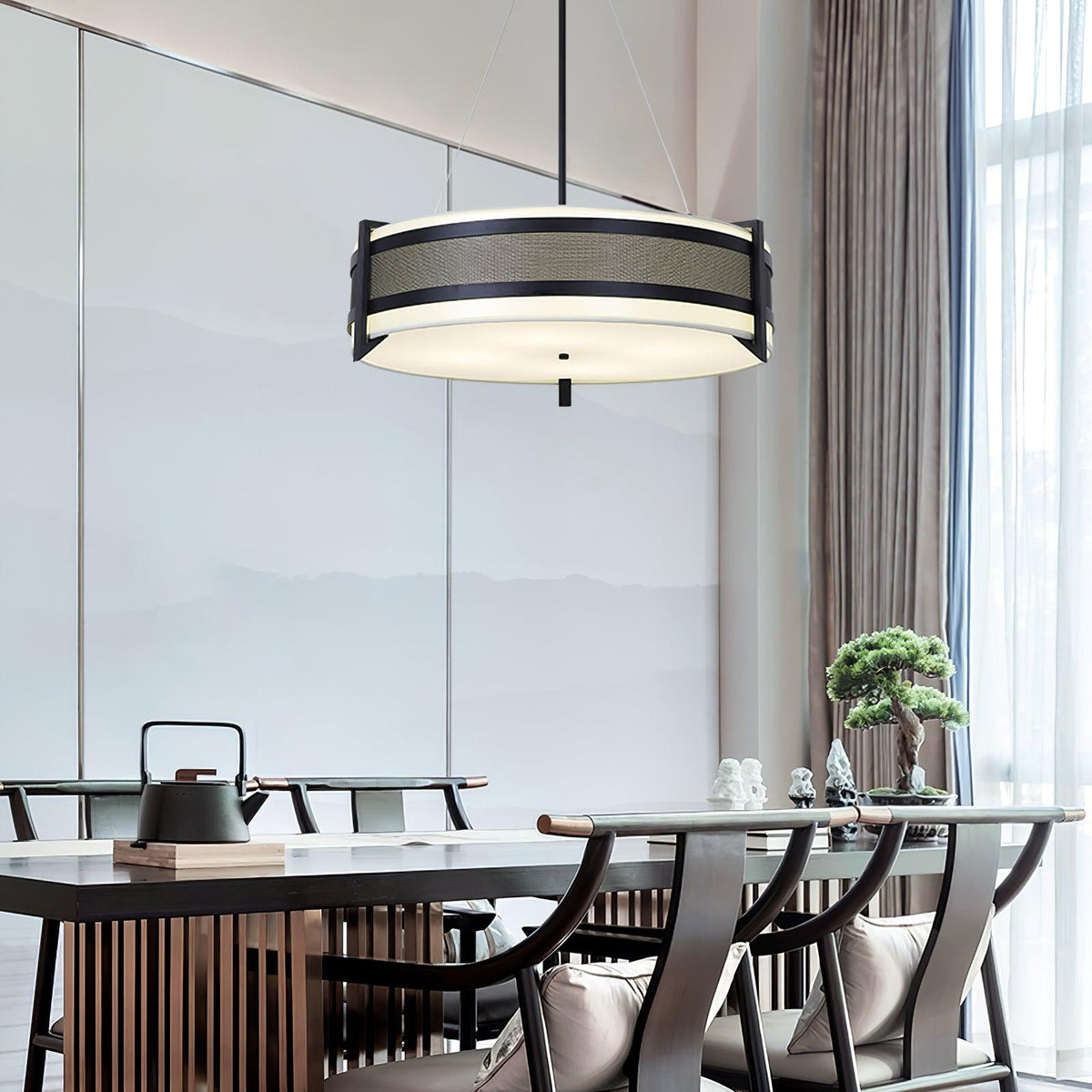 Dovoria Lustre Pedesina Maille Noire LED
