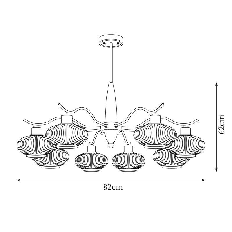 Cavien Brass and Walnut Chandelier-Neutral Decor